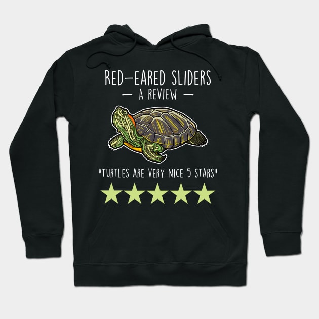 Red-Eared Slider Turtle Review Hoodie by Psitta